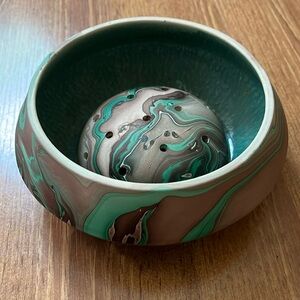 MCM Flower Frog and Bowl